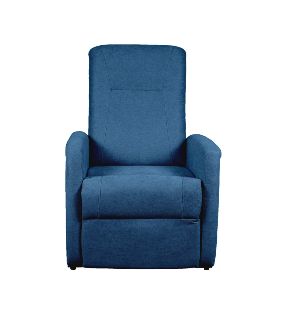 Poltrona massaggiante "siena" tessuto blu con recliner elettrico, 75x93x105 cm